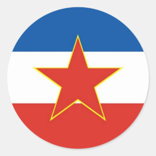 yugoslavia flagga runt klistermärke