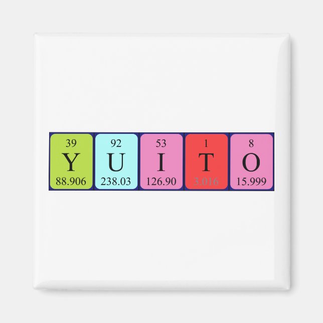 Yuito periodiskt bord namn magnet (Framsidan)