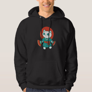 Yukata Japansk katt Hoodie