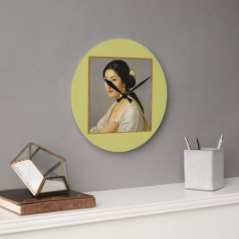 "Yuki Mori" Fine Art Womans Porträtt Stor Klocka