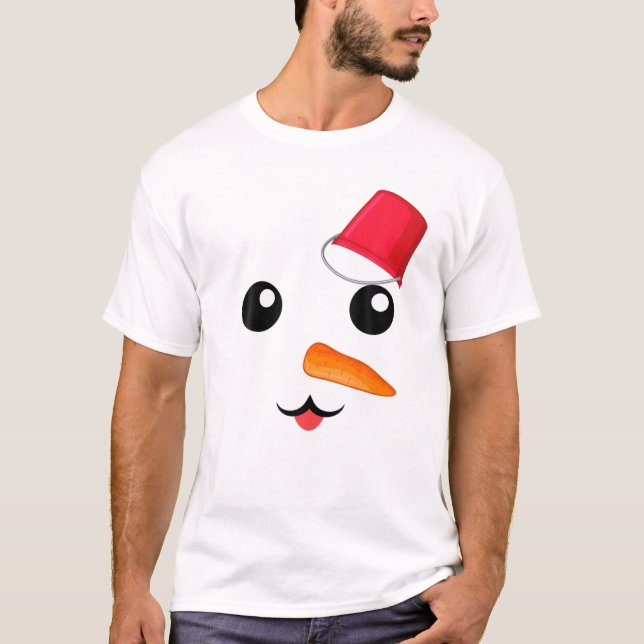 Yukidaruma Snögubbe Ansikte med morot I Kawaii Ani T Shirt (Framsida)