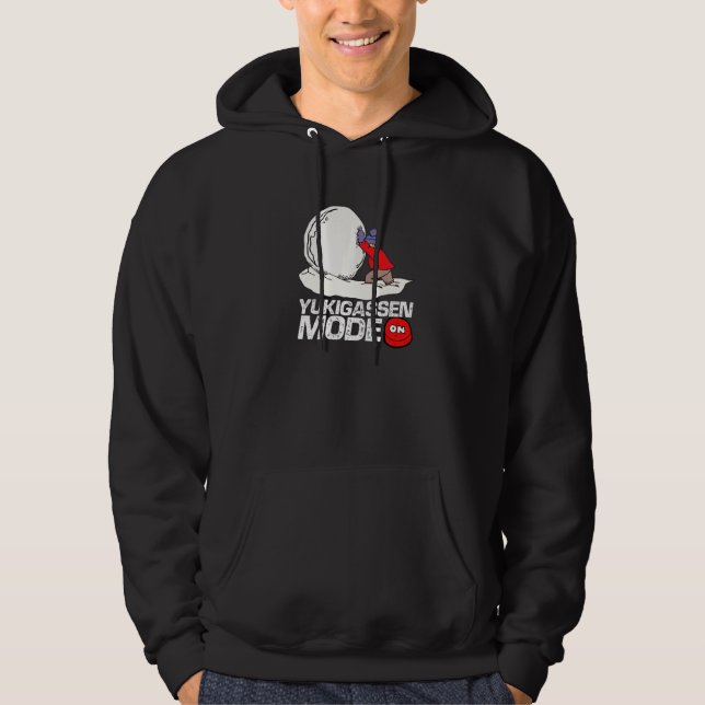 Yukigassen Mode On Snowball Fighting Snow Battle P Hoodie (Framsida)