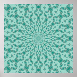 Yukka Grönt och Rosa Hint Kaleidoskop Poster