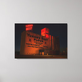 Yukon' Best Flour Neon Night Artistic View Canvastryck