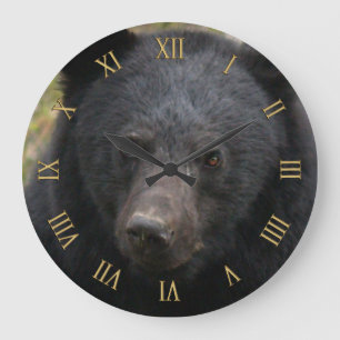 Yukon Black Bear & Wilderness Photo Art Stor Klocka