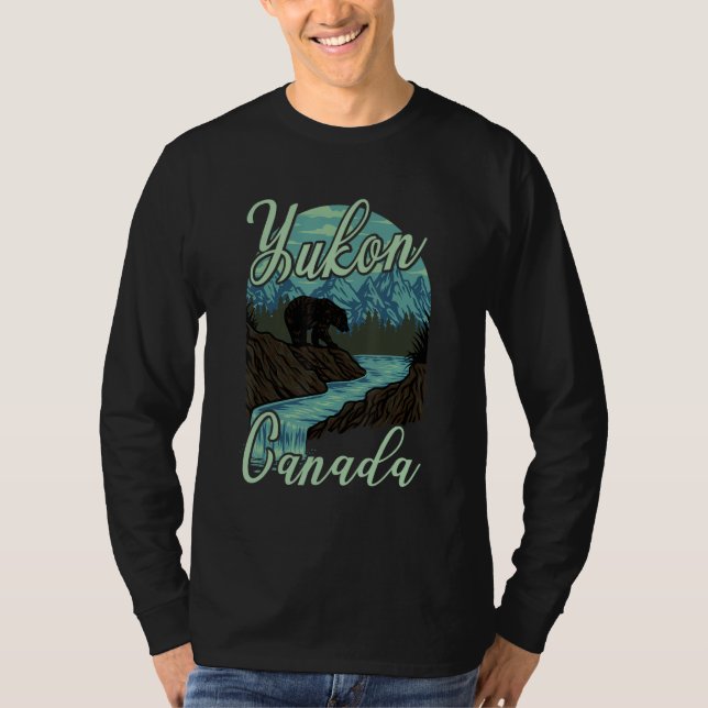 Yukon Canada Nature Bear Mountains Attire For Men  T Shirt (Framsida)