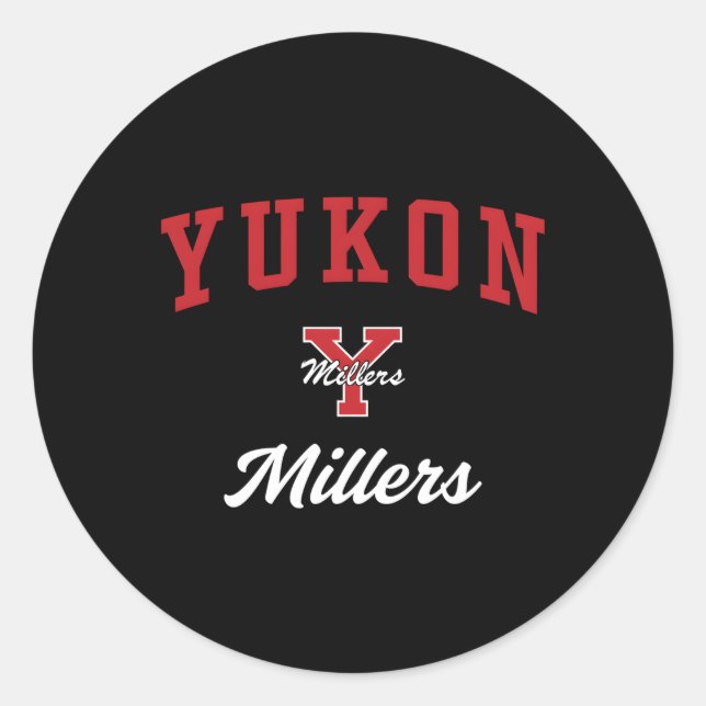 Yukon High School Millers Runt Klistermärke (Framsida)
