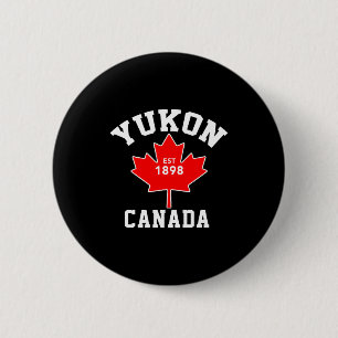 Yukon Kanada Est 1898 Patriotisk T Shirt Knapp