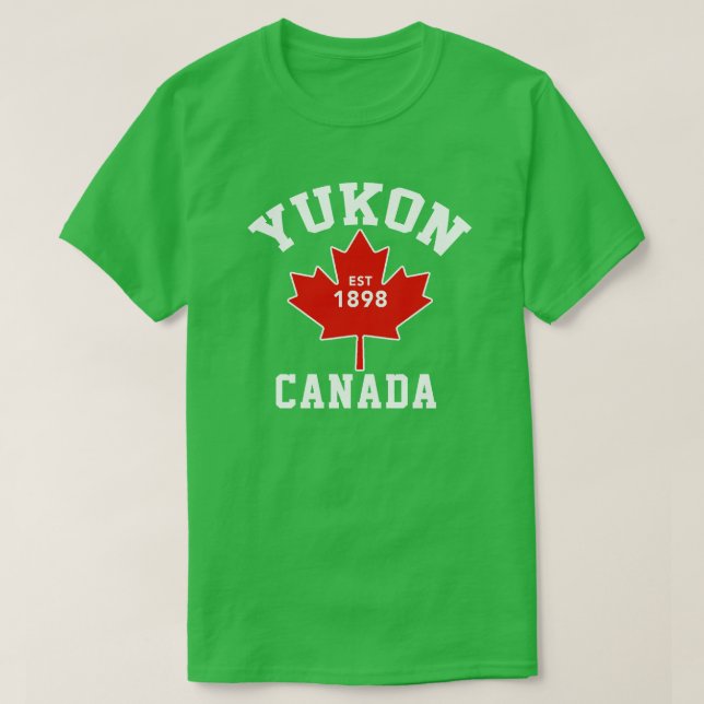 Yukon Kanada Est.1898 patriotisk T skjorta T Shirt (Design framsida)