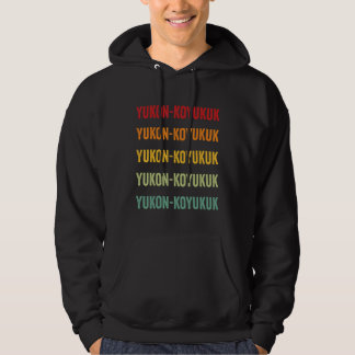 Yukon Koyukuk County Alaska Regnbåge Text Design Hoodie