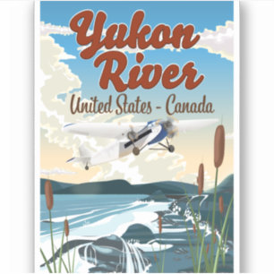 Yukon River USA Kanadas reseaffisch Klistermärken