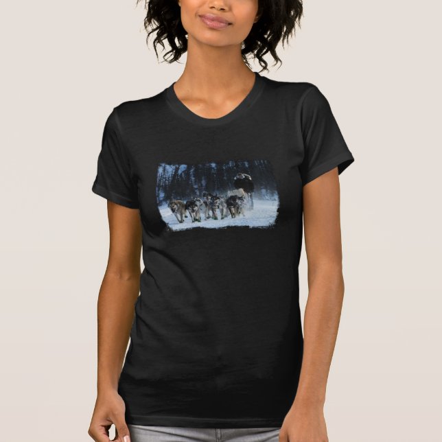 Yukon sökandenDogsled lag Tee Shirt (Framsida)