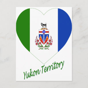 Yukon Territory Flagga Heart med Namn Vykort