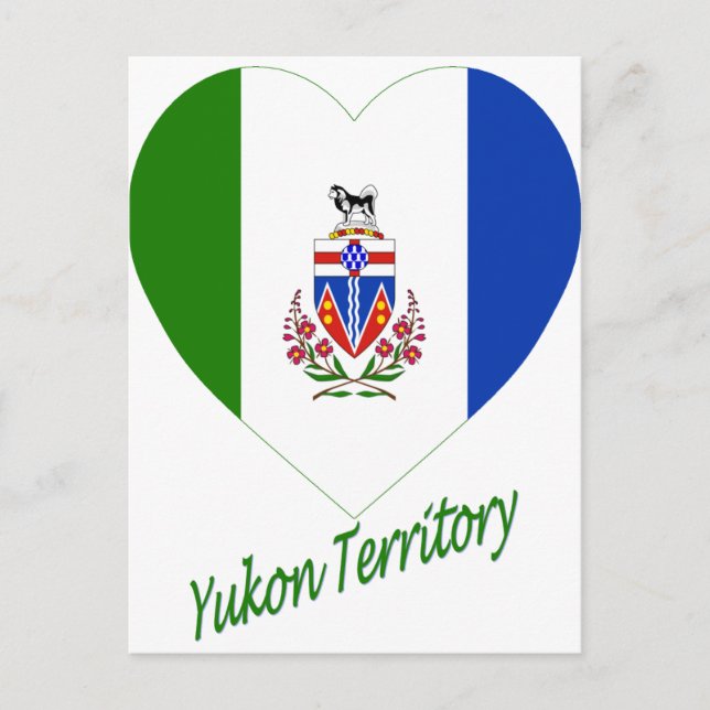 Yukon Territory Flagga Heart med Namn Vykort (Framsida)