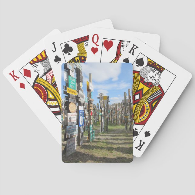 Yukon undertecknar skogen som leker kort kortlek (Baksidan)