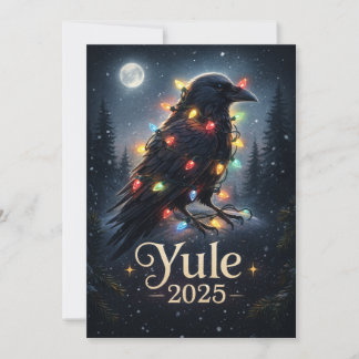 Yule 2025 raven crow julkort