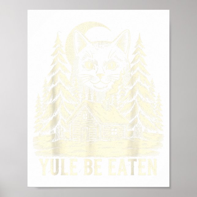 Yule Be Eaten Icelandic Cat Christmas Folklore Jól Poster (Framsidan)