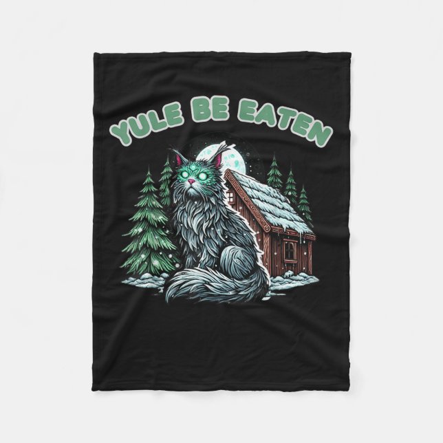 Yule Be Eaten Yule Christmas Cat Jolakotturinn Ice Fleecefilt (Framsidan)