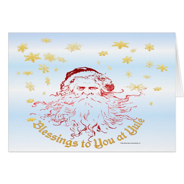 Yule Blessings Greeting Card Hälsningskort (Framsidan Horizontal)