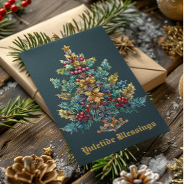 Yule Blessings Winter Solstice Helgdag Card Helgkort