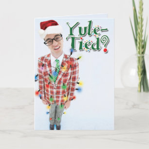 Yule-Bundet roligt hälsningkort för jul Helgkort