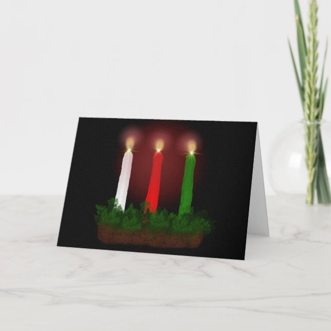 Yule Candles Winter Solstice Witch Wiccan Pagan Helgkort (Framsida)
