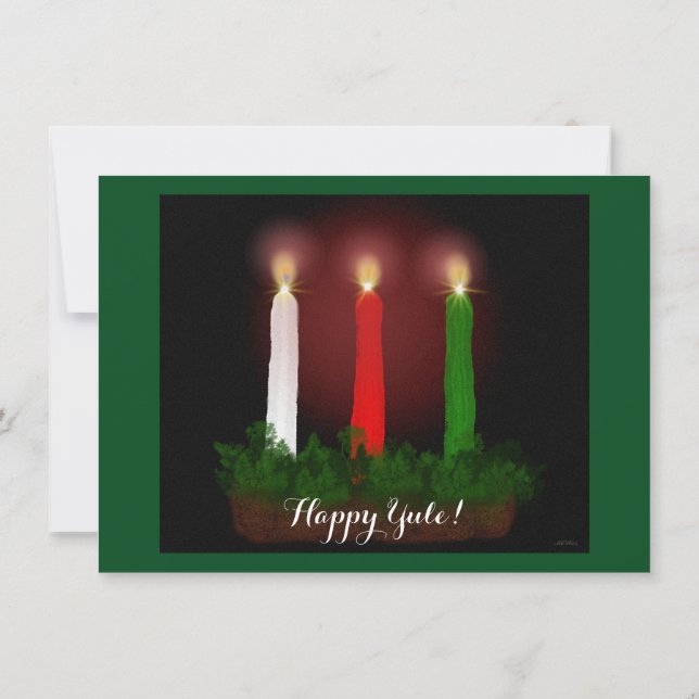 Yule Candles Winter Solstice Witch Wiccan Pagan Inbjudningar (Baksida)