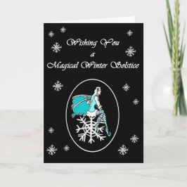 Yule card Winter Solstice Snowflake Älva Helgkort