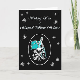 Yule card Winter Solstice Snowflake Älva Helgkort