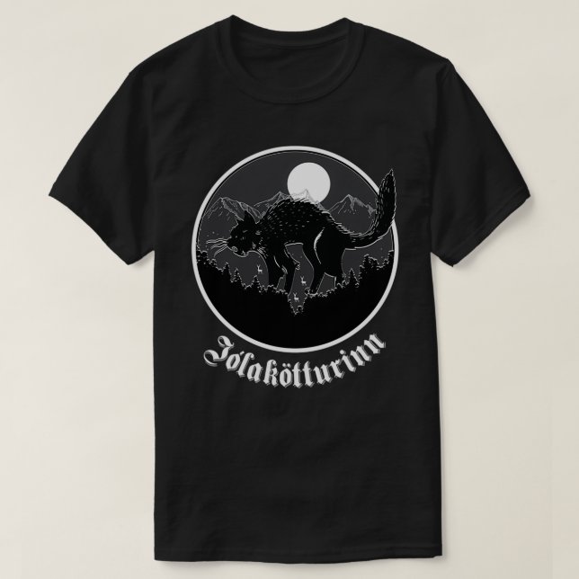 Yule Cat Jolakotturinn Islands Folklore  T Shirt (Design framsida)