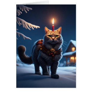 Yule Cat Julhälsningar-kort OBS Kort