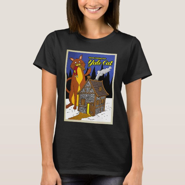 Yule Cat T Shirt (Framsida)