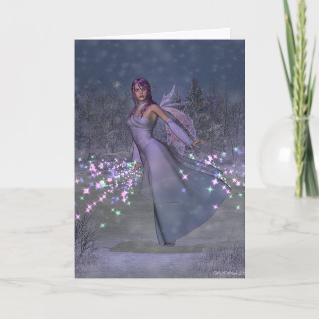 Yule Fairy Hälsning Card Kort (Framsida)