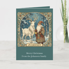 Yule Goat And Jultomten Scandinavian Julbocken Kort