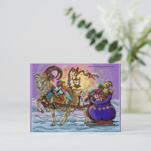 Yule Goat Helgdag Magic Helg Vykort