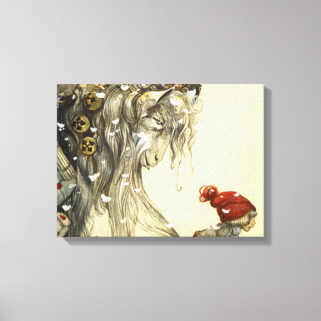 Yule Goat John Bauer Canvastryck (Framsida)