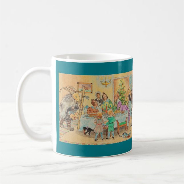 Yule Goat vid Bord Kaffemugg (Vänster)