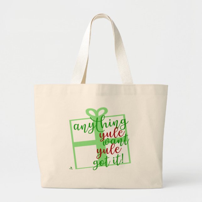Yule Got It Fun Christmas Slogan Statement Jumbo Tygkasse (Framsidan)