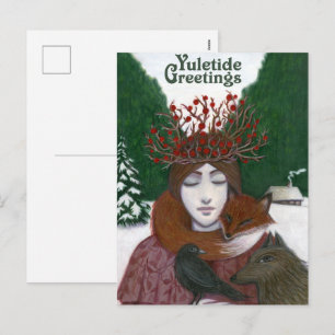 Yule Hälsning Helg Vykort