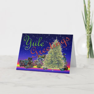Yule hälsningar helgkort