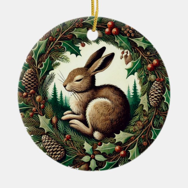 Yule Hare Julgransprydnad Keramik (Framsidan)