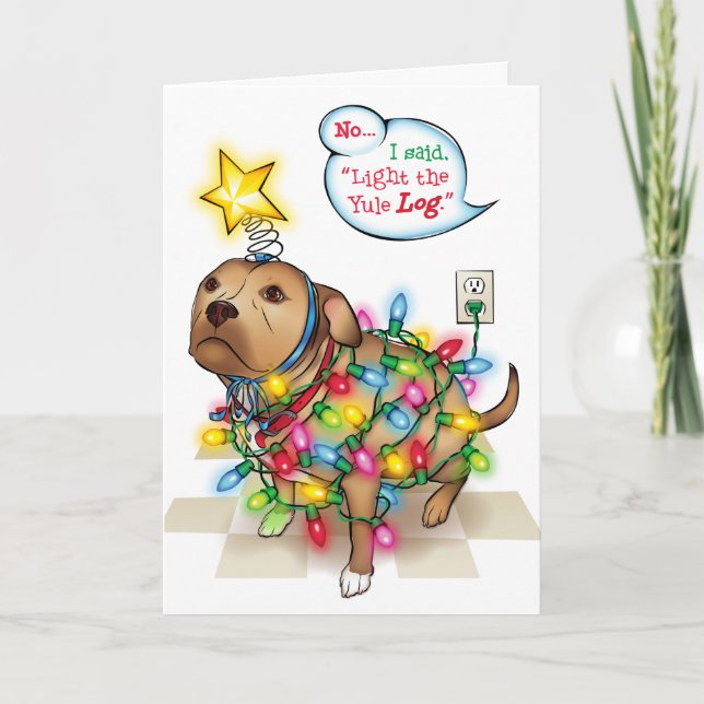 Yule Hund Greeting Card Helgkort (Framsida)