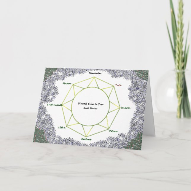 Yule Julhälsningar Card Helgkort (Framsida)