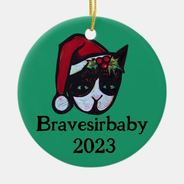 Yule Kattunge Julgransprydnad Keramik (Framsidan)