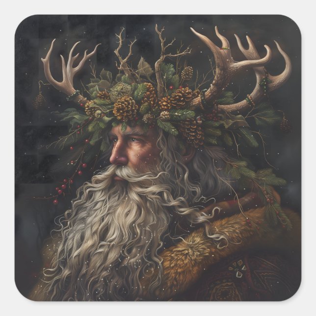 Yule Kung Fyrkantigt Klistermärke (Framsida)