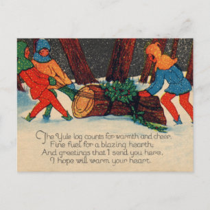 Yule-logg Helg Vykort