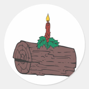 Yule-logg Runt Klistermärke