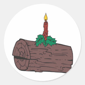 Yule-logg Runt Klistermärke