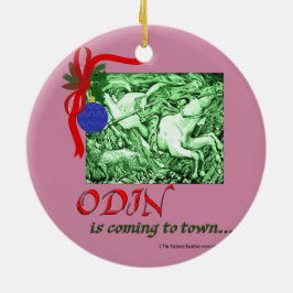Yule/Odin som är kommande till Townprydnaden Julgransprydnad Keramik