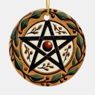 Yule Pentacle Julgransprydnad Keramik